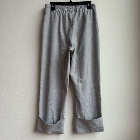 $5/$25 Zara High Waisted Tapered Trouser Cuffed Relaxed Slouchy Size Medium Gray - Picture 4 of 6